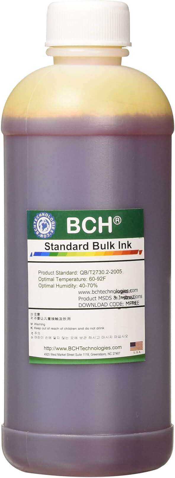 BCH Max Yellow Bulk Ink Refill 500ml (16.9 oz) for HP Printers – Compatible with HP 67, 63, 61, 910, 962, 902, 952, Smart Tank Series, Inkjet DeskJet & Envy Models - Image 1