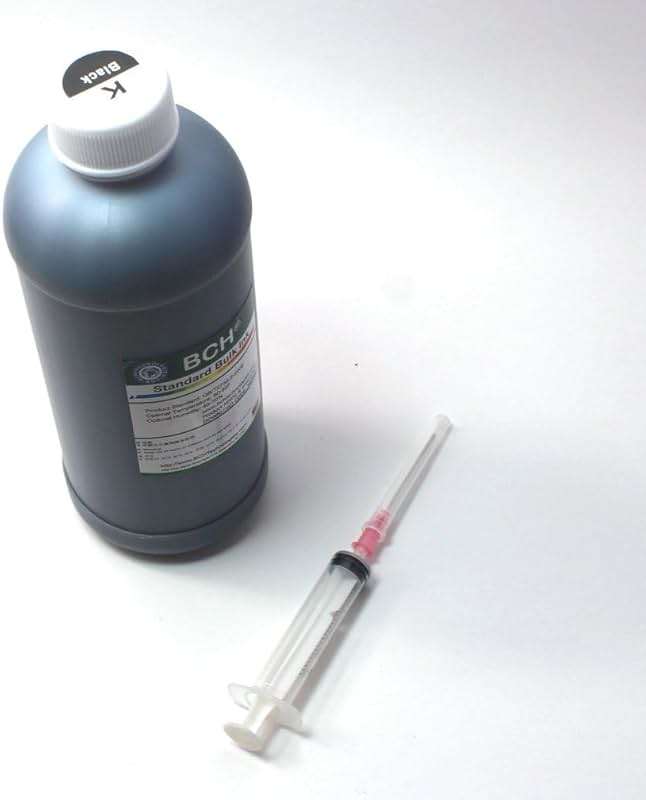 BCH Black Ink Refill Kit for Epson Inkjet Printers 500 ml (16.9 oz) High-Yield Printer Ink Refill- Refillable Ink Bottle with Syringe for Easy Refilling - Image 6