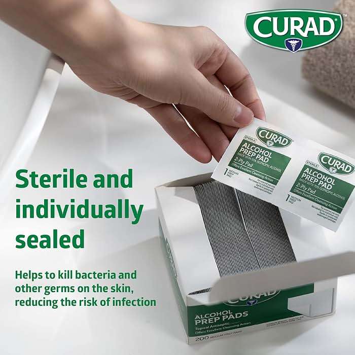 Curad, Alcohol Prep Pads, Medium Isopropyl Alcohol Wipes Individually Wrapped, 400 Count - Image 4