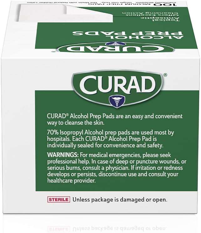 Curad, Alcohol Prep Pads, Medium Isopropyl Alcohol Wipes Individually Wrapped, 400 Count - Image 7