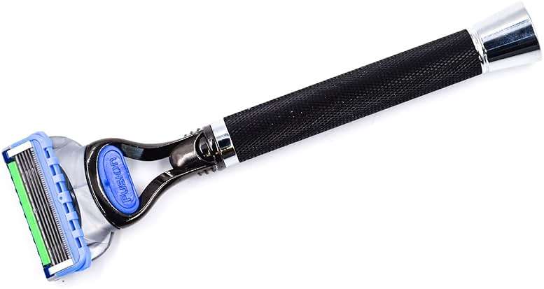 Parker Deluxe Black Fusion-Compatible Razor – 6″ Heavyweight Textured Handle + Free Gillette® Fusion Blade – Premium Men’s Shaving Tool - Image 3
