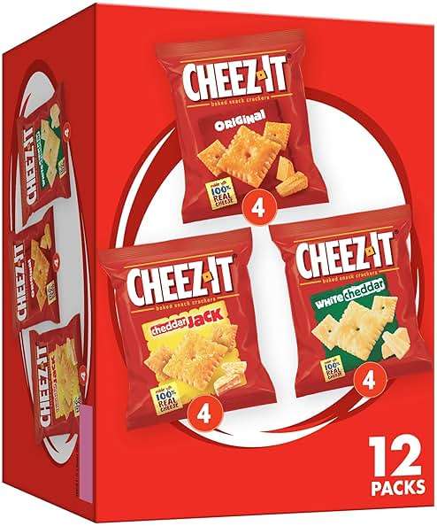 Cheez-It Cheese Crackers, Baked Snack Crackers, Lunch Snacks, Variety Pack, 12.1oz Box (12 Packs) - Image 1