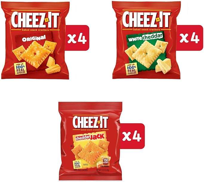 Cheez-It Cheese Crackers, Baked Snack Crackers, Lunch Snacks, Variety Pack, 12.1oz Box (12 Packs) - Image 5
