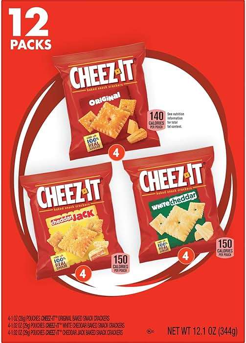 Cheez-It Cheese Crackers, Baked Snack Crackers, Lunch Snacks, Variety Pack, 12.1oz Box (12 Packs) - Image 8