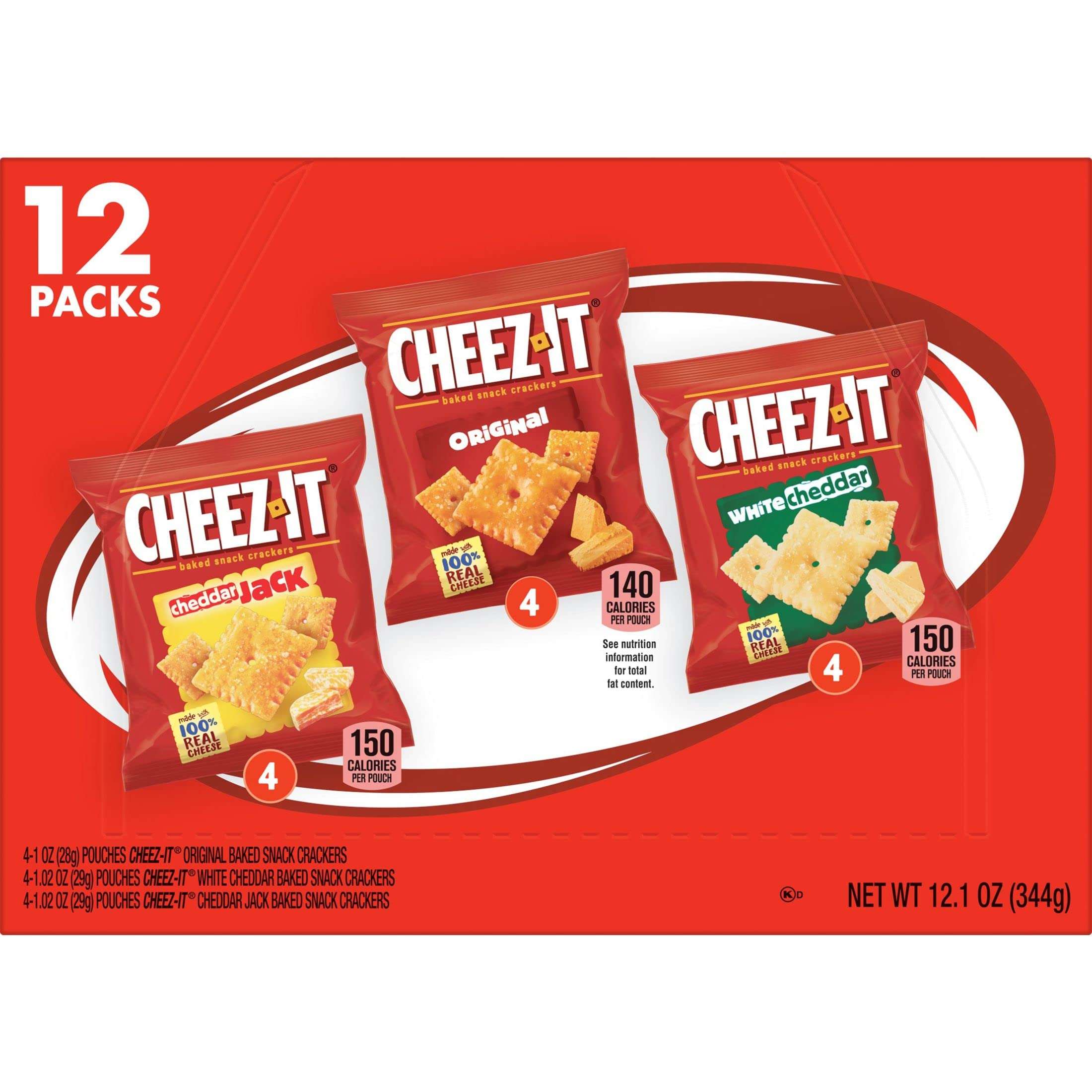 Cheez-It Cheese Crackers, Baked Snack Crackers, Lunch Snacks, Variety Pack, 12.1oz Box (12 Packs) - Image 9