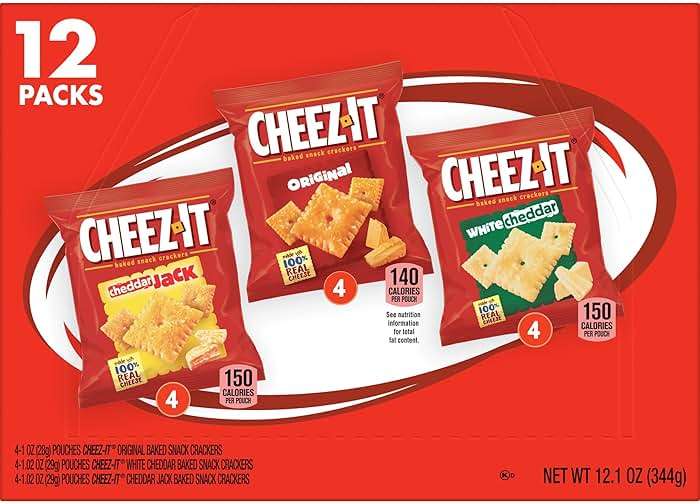 Cheez-It Cheese Crackers, Baked Snack Crackers, Lunch Snacks, Variety Pack, 12.1oz Box (12 Packs) - Image 9