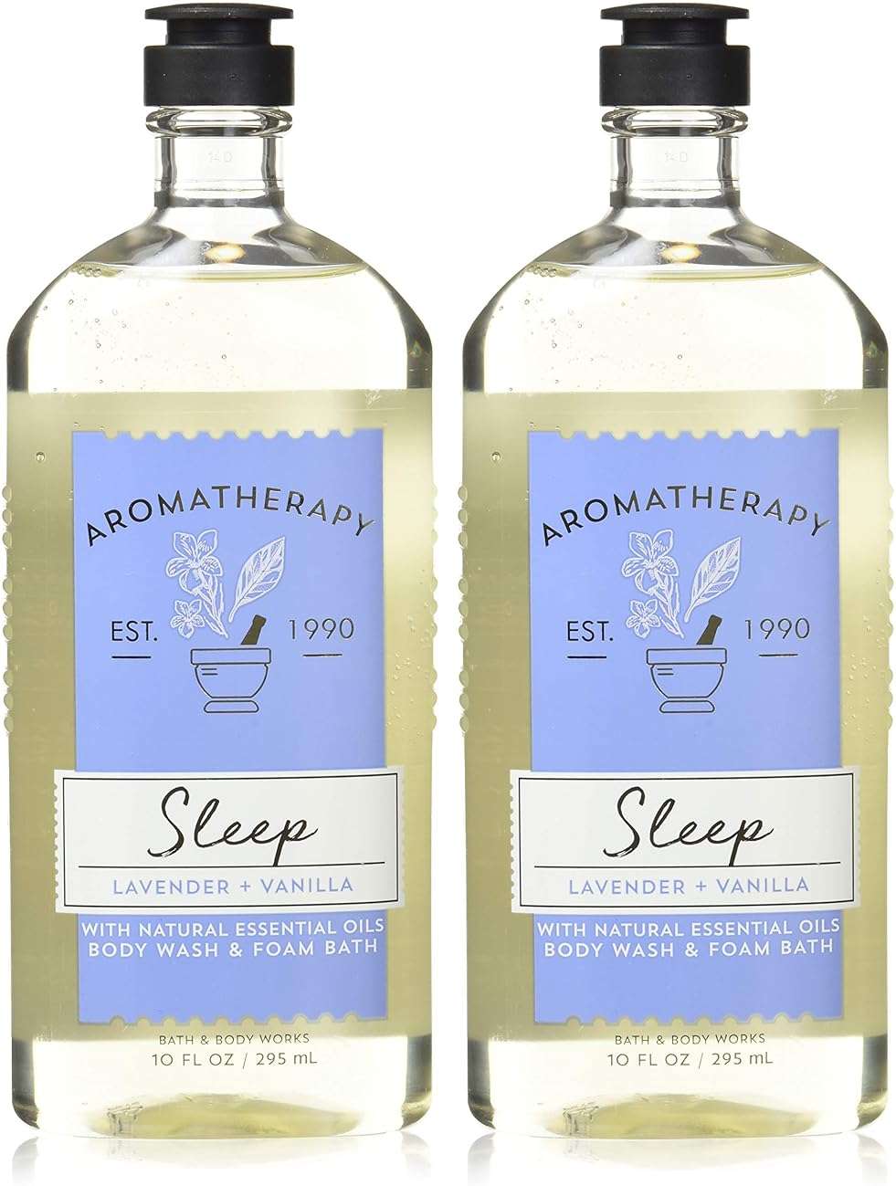 Bath & Body Works Lavender Vanilla Body Wash & Foam Bath, Aromatherapy Cleanser with Vitamin E & Aloe, Non-Drying & Gentle for Daily Use, 10 fl oz - 2 Pack - Image 1
