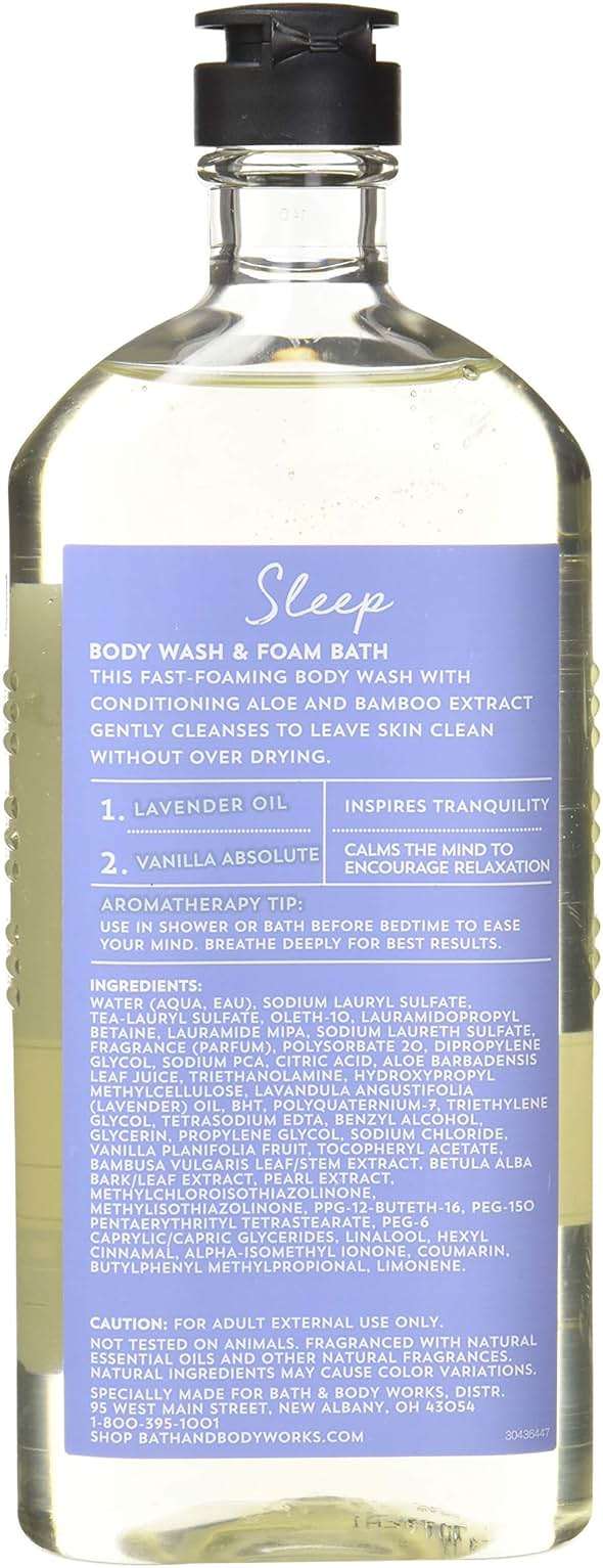 Bath & Body Works Lavender Vanilla Body Wash & Foam Bath, Aromatherapy Cleanser with Vitamin E & Aloe, Non-Drying & Gentle for Daily Use, 10 fl oz - 2 Pack - Image 2