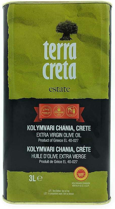 Terra Creta | Award Winning | Kolymvari Estates | 100% Pure Greek Olive Oil | Cold Extracted | Protective Designation of Origin | 3Ltr - (101.4 fl.oz) Tin - Image 1