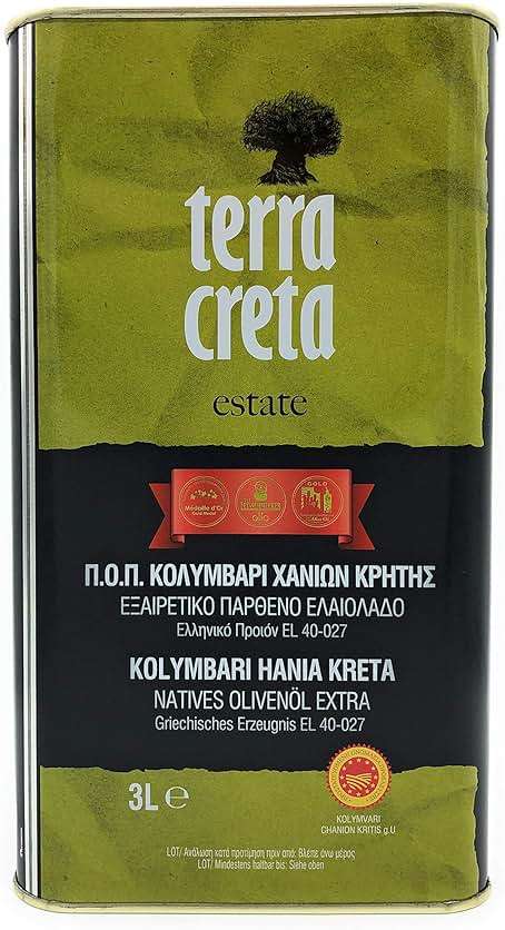 Terra Creta | Award Winning | Kolymvari Estates | 100% Pure Greek Olive Oil | Cold Extracted | Protective Designation of Origin | 3Ltr - (101.4 fl.oz) Tin - Image 3