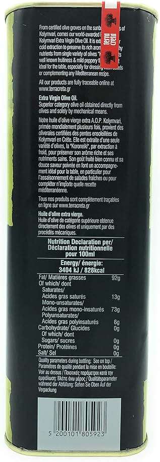 Terra Creta | Award Winning | Kolymvari Estates | 100% Pure Greek Olive Oil | Cold Extracted | Protective Designation of Origin | 3Ltr - (101.4 fl.oz) Tin - Image 4
