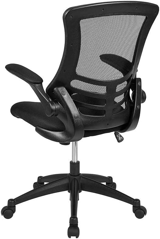 Flash Furniture Kelista Mid-Back Swivel Office Chair with Adjustable Seat Height, Ergonomic Mesh Desk Chair with Flip-Up Armrests, Black - Image 14