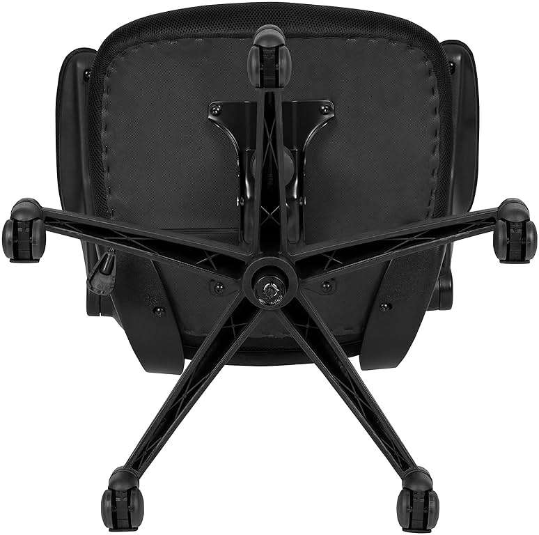 Flash Furniture Kelista Mid-Back Swivel Office Chair with Adjustable Seat Height, Ergonomic Mesh Desk Chair with Flip-Up Armrests, Black - Image 18