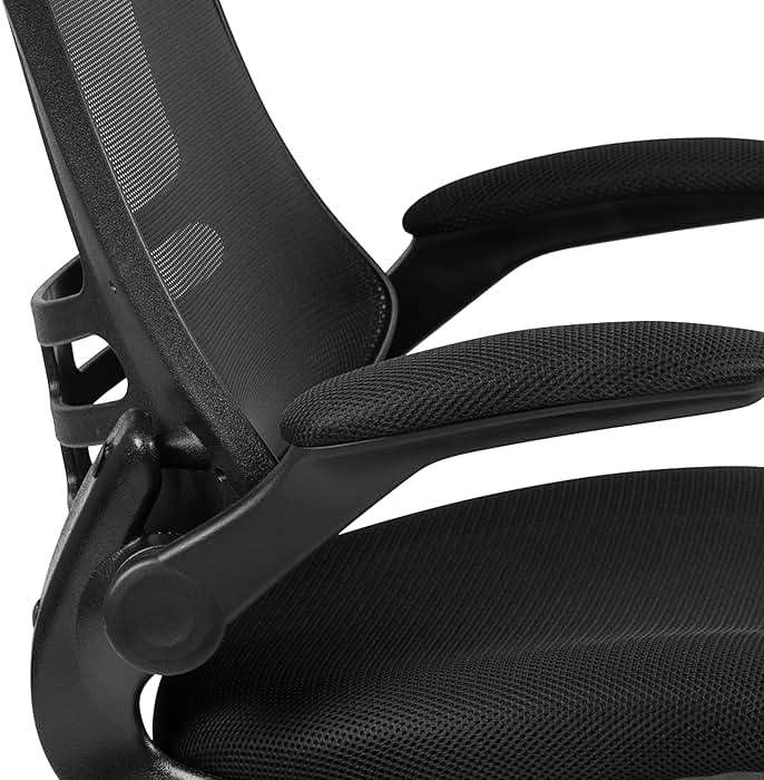 Flash Furniture Kelista Mid-Back Swivel Office Chair with Adjustable Seat Height, Ergonomic Mesh Desk Chair with Flip-Up Armrests, Black - Image 19