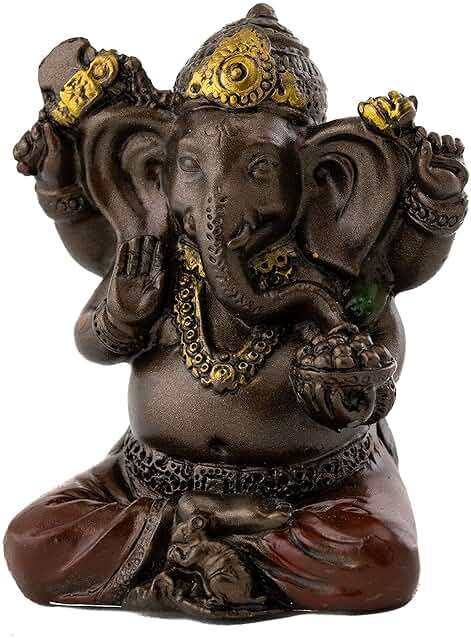 Top Collection Mini Ganesh Statue - Ganesha Lord of Success Sculpture in Premium Cold Cast Bronze with Colored Accents - 2-Inch Collectible New Age Hind God Figurine (Sm. Ganesh) - Image 3