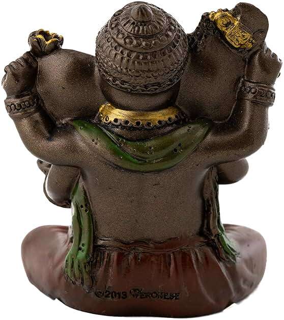 Top Collection Mini Ganesh Statue - Ganesha Lord of Success Sculpture in Premium Cold Cast Bronze with Colored Accents - 2-Inch Collectible New Age Hind God Figurine (Sm. Ganesh) - Image 5