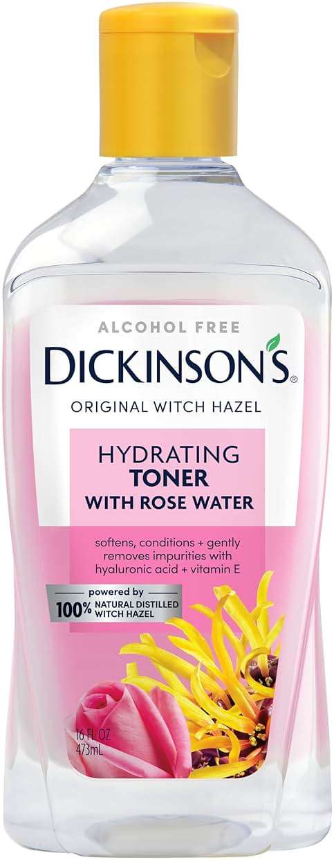 Dickinson's Enhanced Witch Hazel Hydrating Toner with Rosewater, Alcohol Free, 98% Natural Formula, 16 Fl Oz (Pack of 1) - Image 1