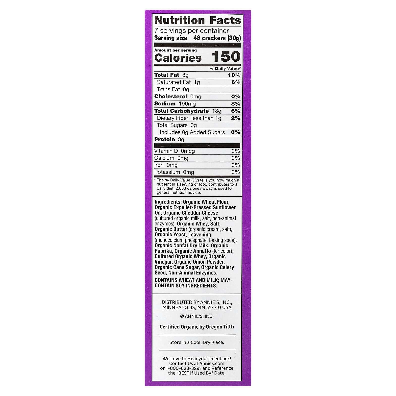 Annie's Organic Cheddar Bunnies Snack Crackers, Extra Cheddar, Baked With Real Cheese, 7.5 oz - Image 2
