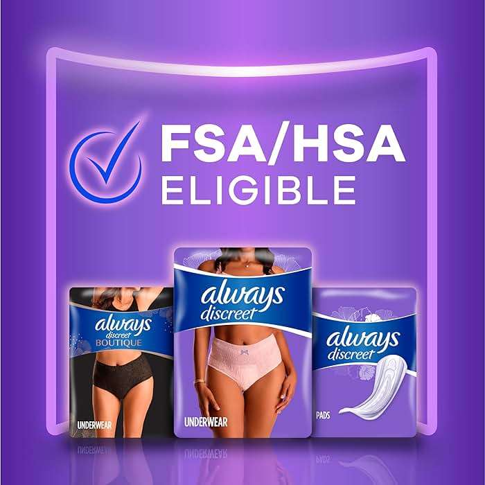 Always Discreet Adult Diapers for Women, Incontinence Underwear, Postpartum Essentials, Disposable Briefs, Max Absorbency, Bladder Leak Protection, Small/Medium, 32ct - Image 8