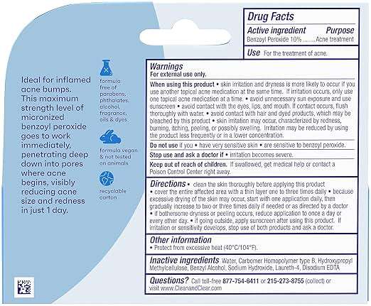 Clean & Clear Persa-Gel 10 Oil-Free Acne Spot Treatment with Maximum Strength 10% Benzoyl Peroxide, Topical Pimple Cream Visibly Reduces Acne in One Day, Fragrance-Free, 1 fl. oz - Image 9