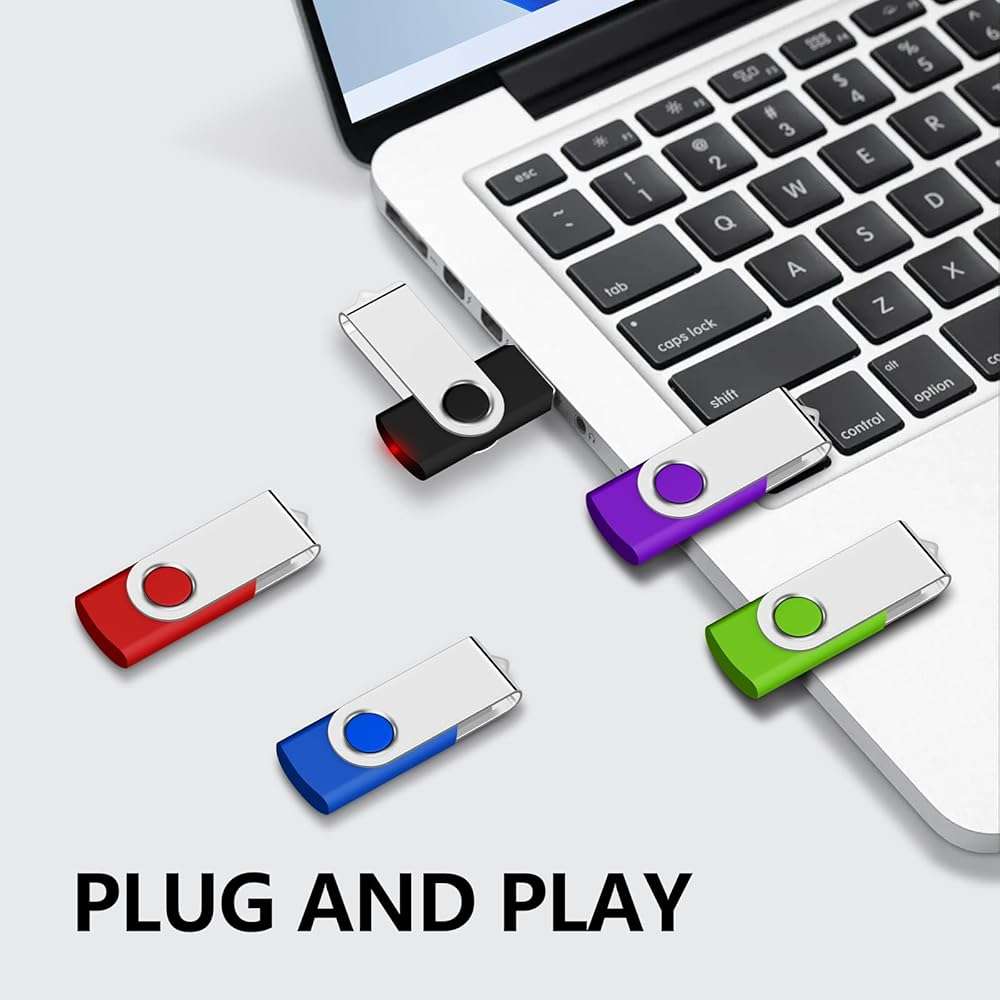 AreTop 2GB USB Flash Drive 10 Pack Pen Drive Memory Stick USB2.0 Pendrive Thumb Drives Bulk for Fold Data Storage Memoria USB (Bulk 10 PCS - Mixed Colors Black/Blue/Purple/Green/Red) - Image 2