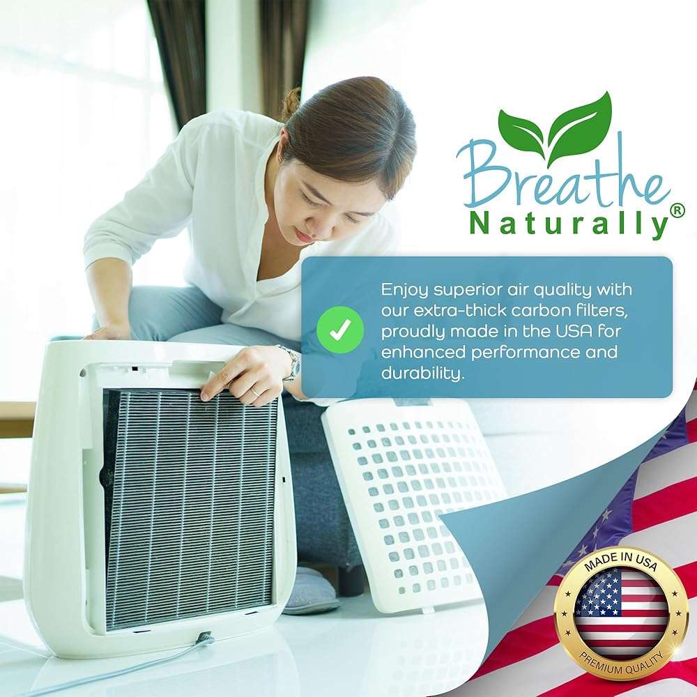 Breathe Naturally - Hapf600 HEPA Carbon Filter Replacement for Holmes Air Purifiers - High Efficiency Carbon Air Cleaner Filters - Compatible with Holmes HAPF600 Series - (4 Pack Carbon Filter C) - Image 9