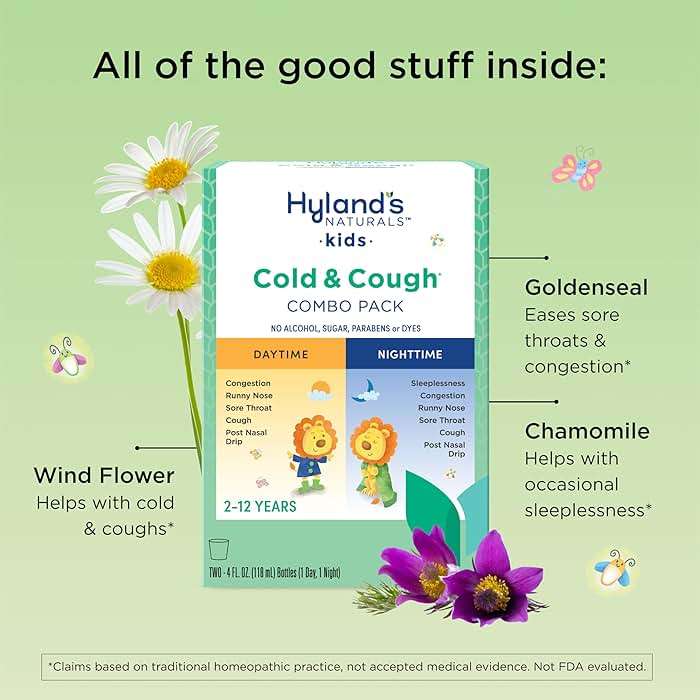 Hyland's Kids Cold and Cough, Day and Night Combo Pack, Cold Medicine for Ages 2 and up, Syrup Cough Medicine for Kids, Nasal Decongestant, 4 Fl Oz (Pack of 2) - Image 3