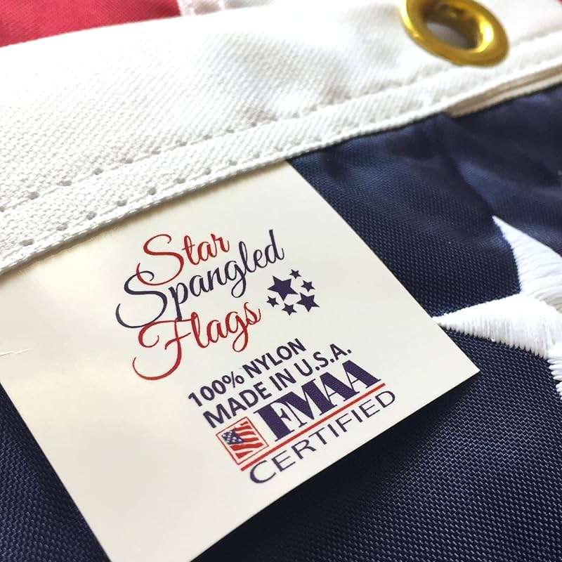 American Flag 4x6-100% Made In USA using Tough, Long Lasting Nylon Built for Outdoor Use, Featuring Embroidered Stars and Sewn Stripes plus Superior Quadruple Stitching on the Fly End - Image 1