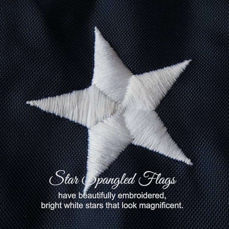 American Flag 4x6-100% Made In USA using Tough, Long Lasting Nylon Built for Outdoor Use, Featuring Embroidered Stars and Sewn Stripes plus Superior Quadruple Stitching on the Fly End - Image 3