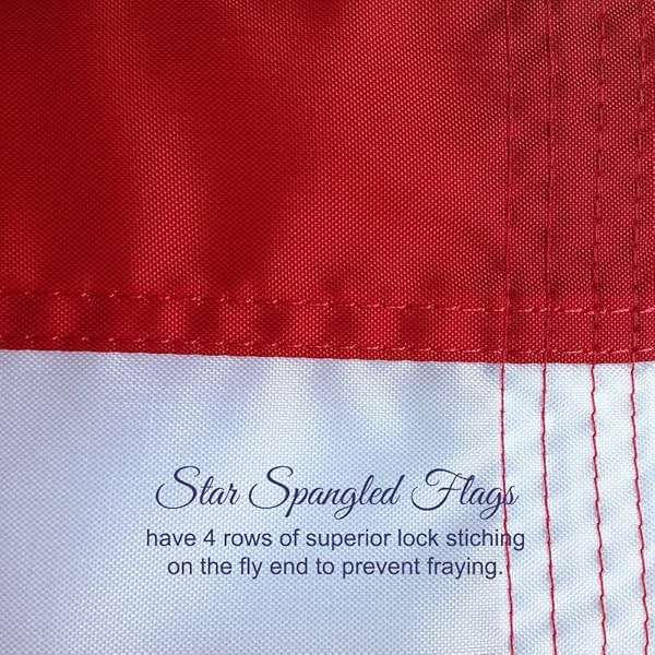 American Flag 4x6-100% Made In USA using Tough, Long Lasting Nylon Built for Outdoor Use, Featuring Embroidered Stars and Sewn Stripes plus Superior Quadruple Stitching on the Fly End - Image 5