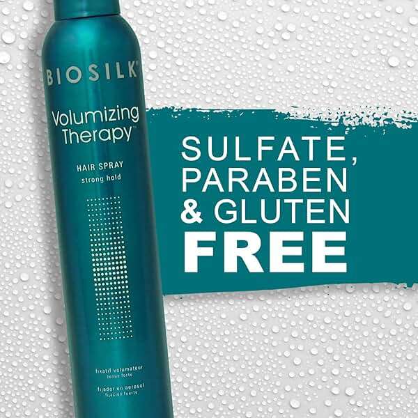 BioSilk Volumizing Therapy Strong Hold Hair Spray, Adds Volume, Strength & Shine, Long-Lasting Style, Silk & Rice Proteins, Sulfate-Free, Paraben-Free, Cruelty-Free, 10 Oz - Image 6