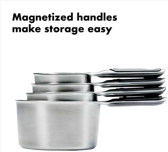 OXO Good Grips 4 Piece Stainless Steel Measuring Cups with Magnetic Snaps - Image 4