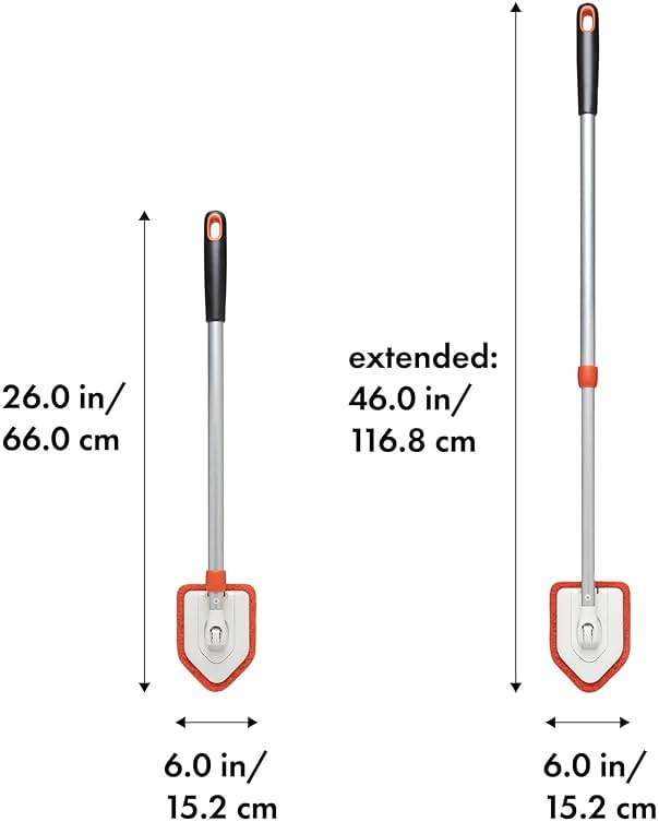 OXO Good Grips Extendable Shower, Tub and Tile Scrubber – 42 in, Versatile Cleaning Supplies, Non-Scratch Shower Cleaner with Adjustable Handle - Image 2
