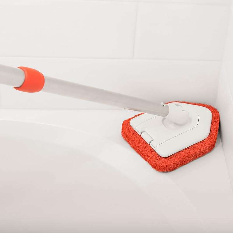 OXO Good Grips Extendable Shower, Tub and Tile Scrubber – 42 in, Versatile Cleaning Supplies, Non-Scratch Shower Cleaner with Adjustable Handle - Image 11