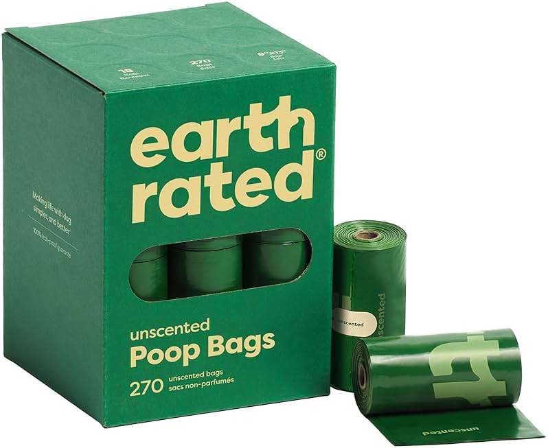 Earth Rated Poop Bags for Dogs, Guaranteed Leak Proof and Extra Thick Waste Bag Refill Rolls, Unscented, 270 Bags - Image 1