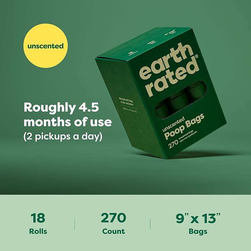 Earth Rated Poop Bags for Dogs, Guaranteed Leak Proof and Extra Thick Waste Bag Refill Rolls, Unscented, 270 Bags - Image 7