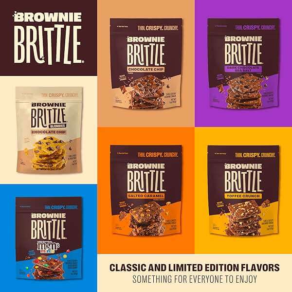 Brownie Brittle – Chocolate Chip & Salted Caramel Thin and Crispy Sweet Snacks (Pack of 20, 1 oz), Rich Gourmet Brownie Bites Dessert - Image 6