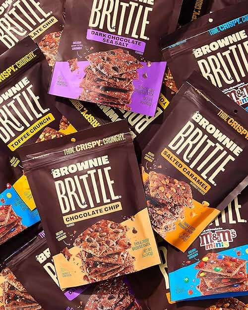 Brownie Brittle – Chocolate Chip & Salted Caramel Thin and Crispy Sweet Snacks (Pack of 20, 1 oz), Rich Gourmet Brownie Bites Dessert - Image 8