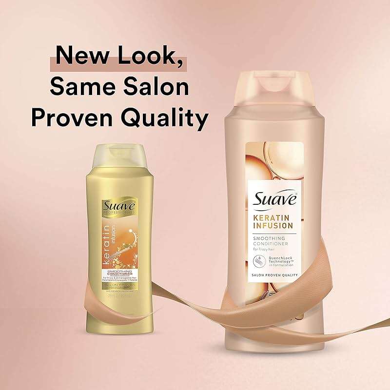 Suave Professionals Smoothing Conditioner For Dry Hair Keratin Infusion Hair Conditioner with 48-hour Frizz Control 28 oz, Pack of 4 - Image 3
