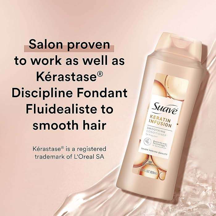 Suave Professionals Smoothing Conditioner For Dry Hair Keratin Infusion Hair Conditioner with 48-hour Frizz Control 28 oz, Pack of 4 - Image 4