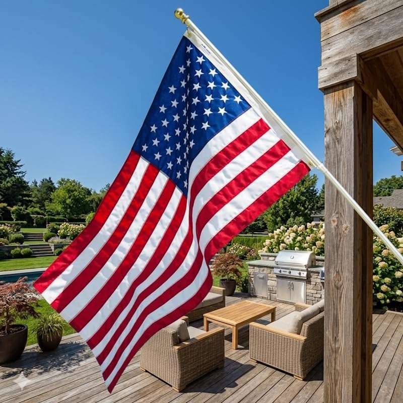 Grace Alley American Flag: 3x5 FT US Flag - 100% Made in USA. Embroidered Stars, Sewn Stripes and Brass Grommets. Fade Resistant, Heavy Duty, Long Lasting Nylon for Outdoor Durability. - Image 7