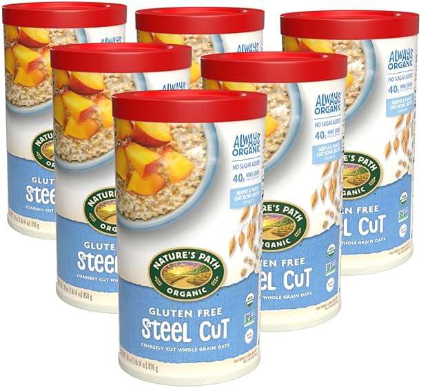 Nature's Path Organic Gluten Free Steel Cut Whole Grain Oats, Non-GMO, 5g Plant Based Protein, Oatmeal Great for Baking, 30 Oz, (Pack of 6) - Image 3