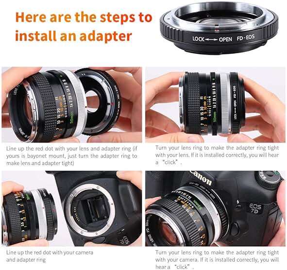 K&F Concept Pro Lens Mount Adapter Compatible for Canon FD FL 35mm SLR Lens to Canon EOS (EF, EF-S) Camera, Compatible with Canon 1D, 1DS, Mark II, III, IV, Digital Rebel T5i, T4i, T3i, T3 - Image 4