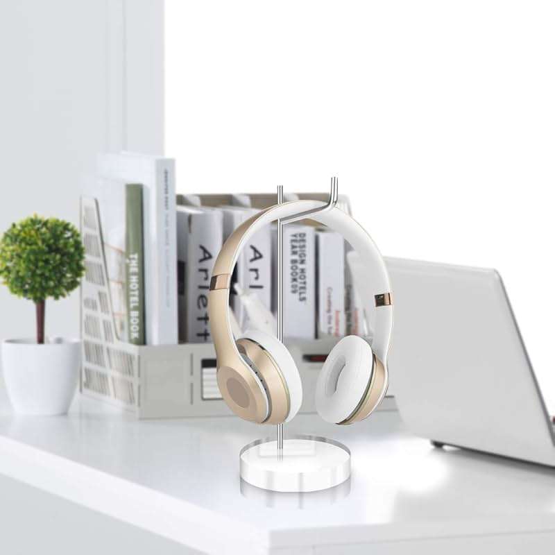 GEEKRIA Clear Acrylic Headphone Stand, Aluminum Headset Holder for Desk, Gaming Headphones Hanger Compatible with Sony WH-1000XM6/1000XM5/1000XM4, Bose QC35, AirPods Max - Image 5