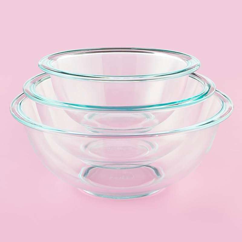 Pyrex Essentials (3-Piece) Glass Mixing Bowls Set For Prepping, Baking and Cooking, Preheated Oven, Dishwasher, Freezer, and Microwave Safe - Image 3