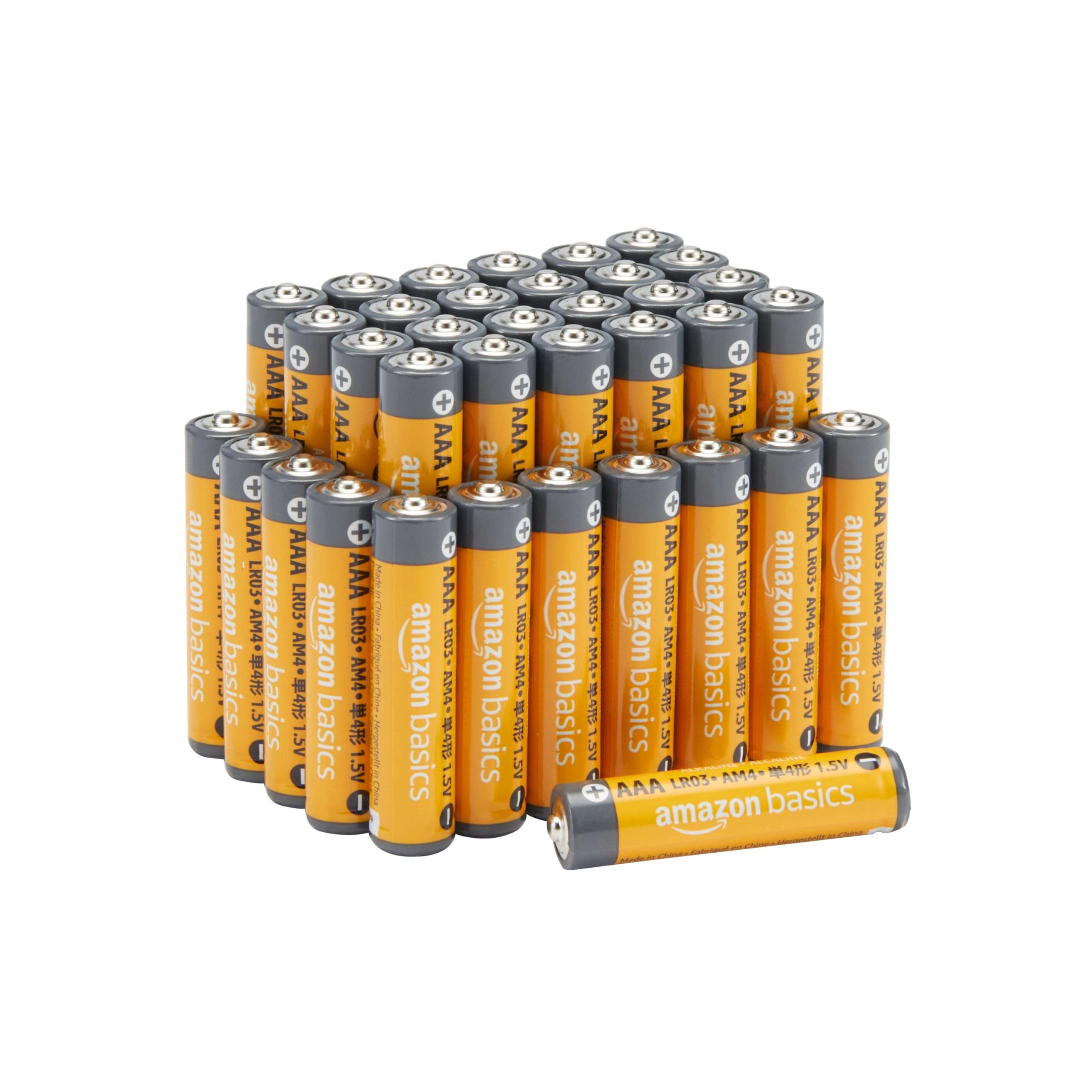 Amazon Basics AAA Long-Lasting Alkaline Batteries, 36-Count, 1.5 Volt, Reliable Performance, 10-Year Shelf Life, Emergency Storage - Image 1