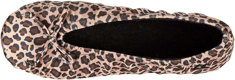 Isotoner Womens Satin Ballerina Slippers, Cheetah, 8-9 US - Image 2