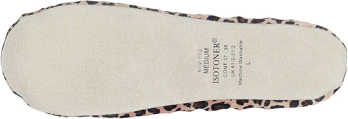 Isotoner Womens Satin Ballerina Slippers, Cheetah, 8-9 US - Image 3
