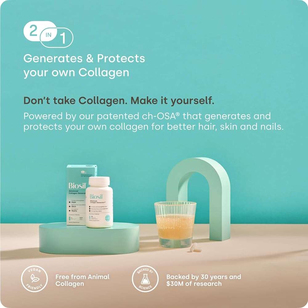Biosil Collagen Booster Supplement - 120 Original Capsules - Patented ch-OSA Activator for Skin, Hair, Nails & Joints - Supports Natural Production - 60-Day Supply - Image 7