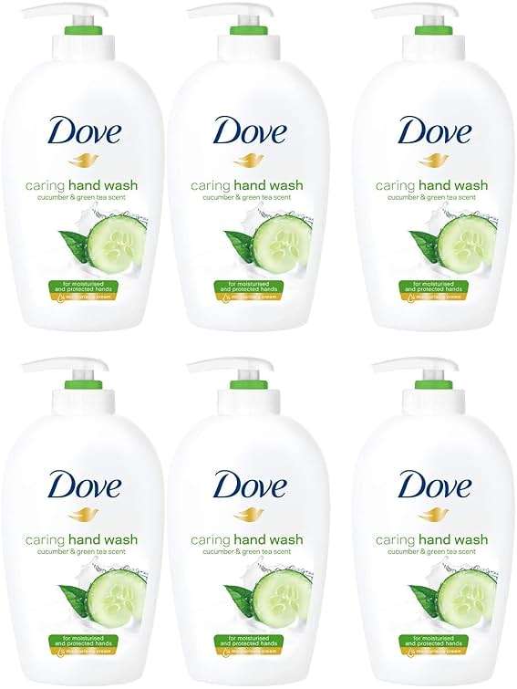 Dove Caring Hand Wash, Fresh Touch Cucumber & Green Tea, 8.45 Fl Oz (Pack of 6) - Image 1